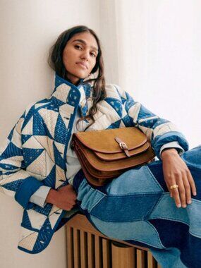 Sezane Leopold Quilted Patchwork Jacket